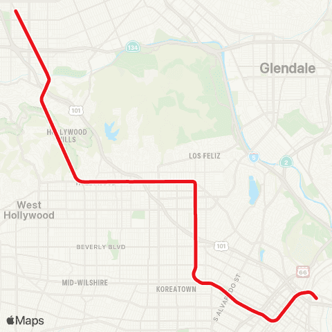 Metro Union Station - North Hollywood map