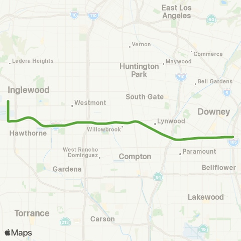 Metro Norwalk - LAX / Metro Transit Center map
