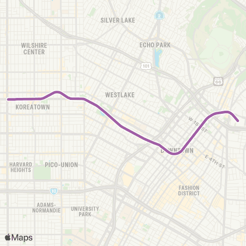 Metro Union Station - Wilshire / Western map