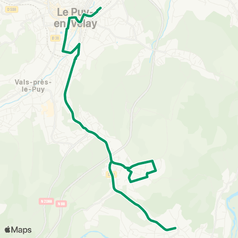 Mobilité-en-Velay Taulhac Coubon Gare map