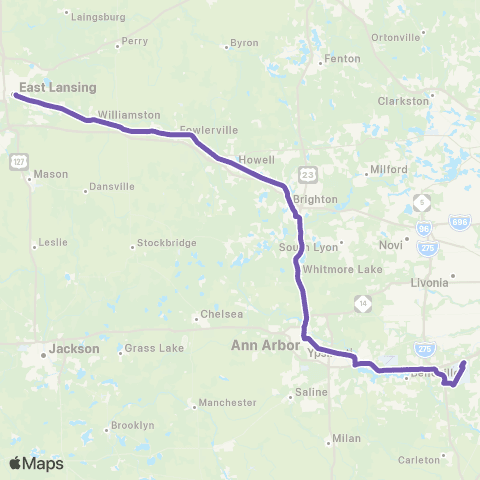 Michigan Flyer Michigan Flyer map