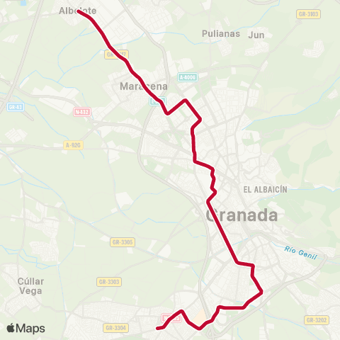 Metro de Granada Armilla-Albolote map