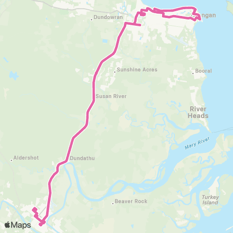 Translink Maryborough-Hervey Bay Maryborough - Hervey Bay - Maryborough map