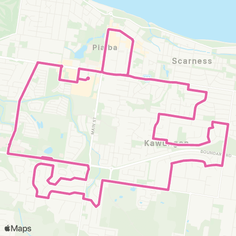 Translink Maryborough-Hervey Bay Scarness Heights - Kawungan and Urraween map