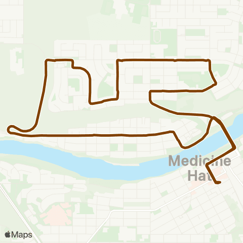 Medicine Hat Transit NW Crescent Heights map