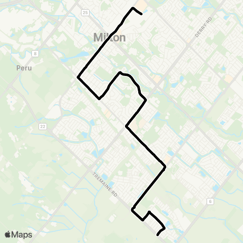 Milton Transit School Extra map