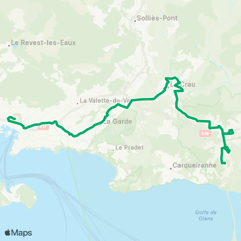 Mistral Gare rout. (Toulon) - Lycée Costebelle map
