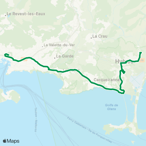 Mistral Gare rout. (Toulon) - Lycée Golf Hôtel map