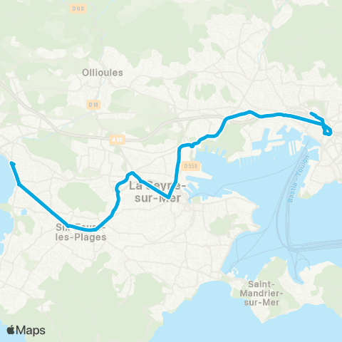 Mistral Gare Routière (Toulon) - Bonnegrâce map