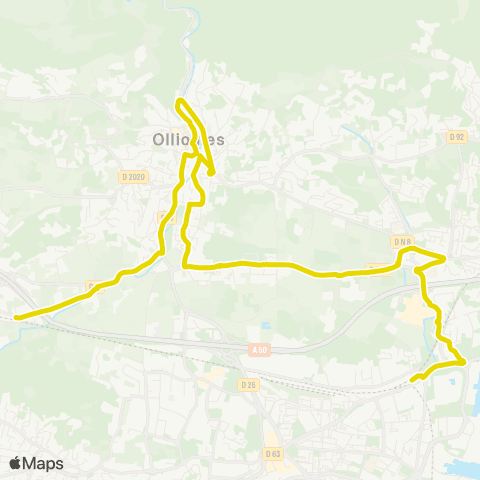 Mistral Gare (Seyne / Six Fours) - Gare (Ollioules) map
