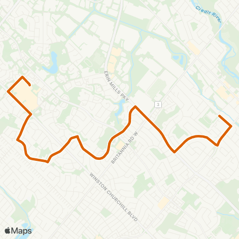 MiWay Streetsville SS map