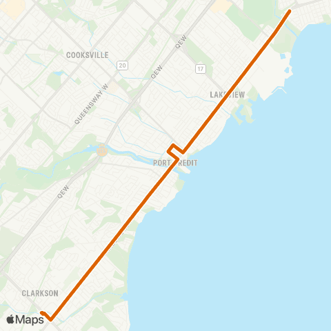 MiWay Lakeshore map