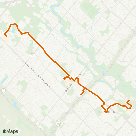 MiWay Erin Mills map