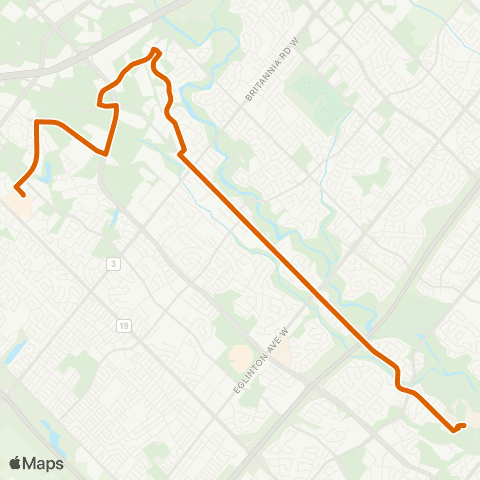 MiWay Mississauga Road map