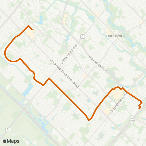 MiWay Tenth Line map