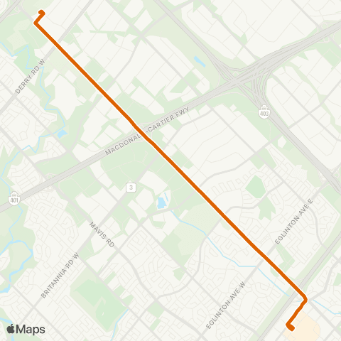 MiWay Hurontario map