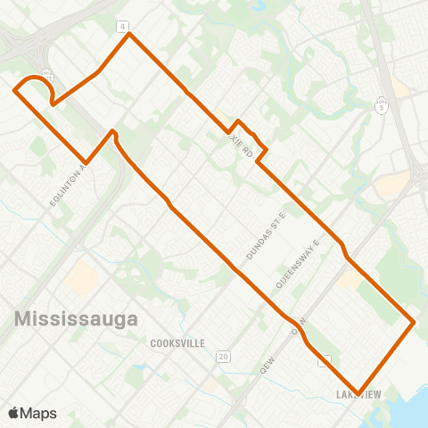 MiWay Carassauga B map