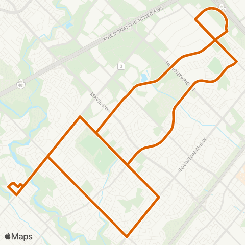 MiWay Carassauga C map