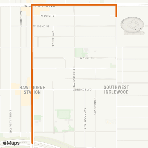 Metro Hawthorne/Lennox - Intuit Dome map