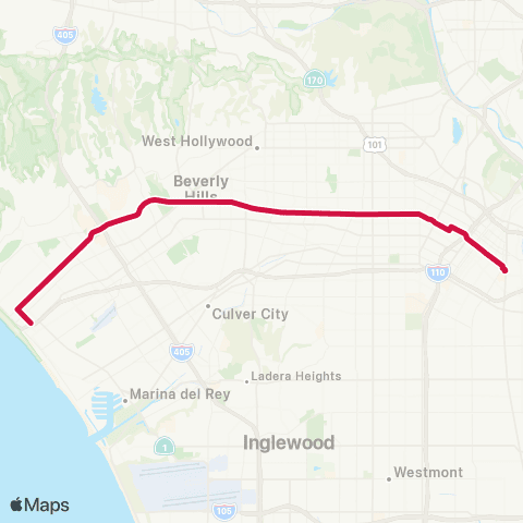 Metro Rapid Line map