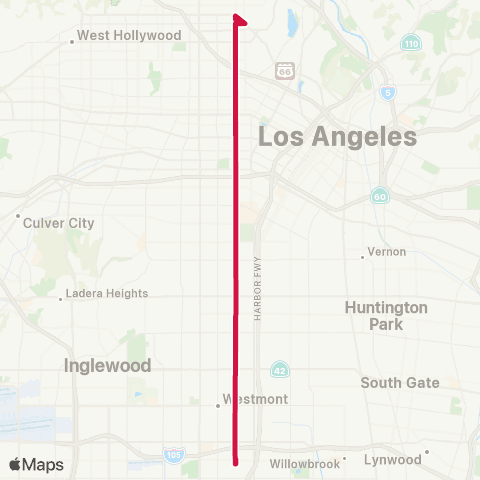Metro Rapid Line map