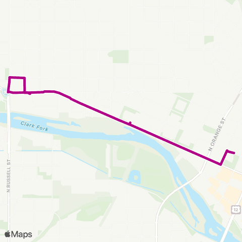 Mountain Line Broadway / Russell map