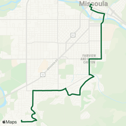 Mountain Line Dtwn / University / Dornblaser / S Hills map