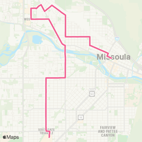Mountain Line Southgate Mall / Target / Downtown map