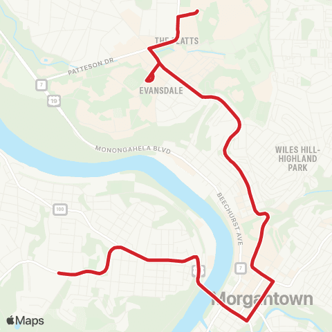 Mountain Line Transit Authority Red Line map