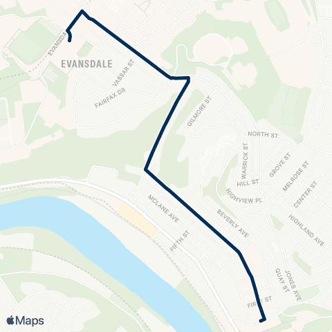 Mountain Line Transit Authority Blue & Gold Express map