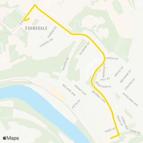 Mountain Line Transit Authority Beechurst Express map
