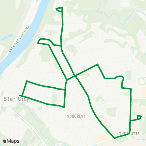 Mountain Line Transit Authority Northern Circulator map