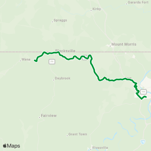 Mountain Line Transit Authority Wadestown map