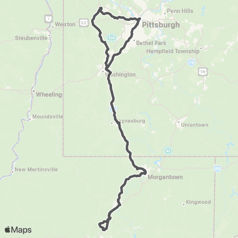 Mountain Line Transit Authority Grey Line map