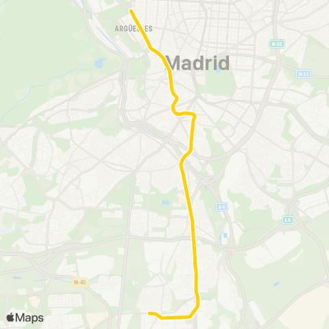 Metro Villaverde Alto-Moncloa map