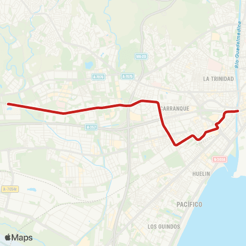 Metro Málaga Línea 1 map