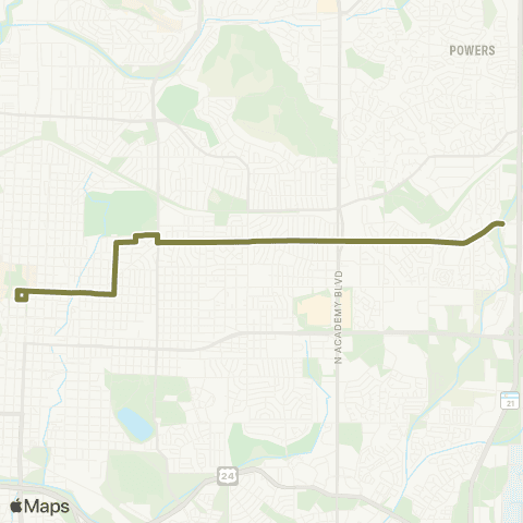 Mountain Metro Palmer Park Blvd map