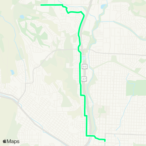 Mountain Metro Chestnut St / G.O.G. Rd map