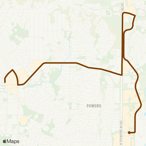 Mountain Metro Barnes Rd. / Tutt Blvd map
