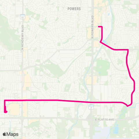 Mountain Metro Galley Rd / Tutt Blvd map