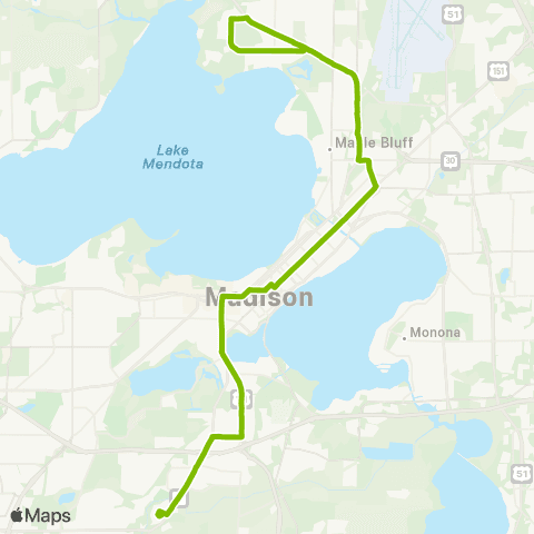 Madison Metro Route B map