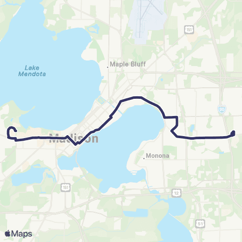 Madison Metro Route C map