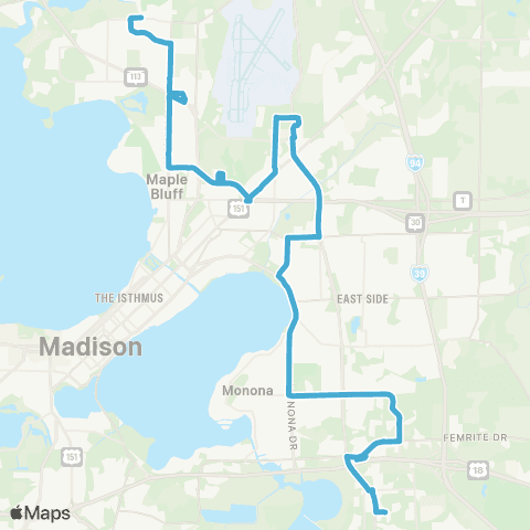 Madison Metro Route L map