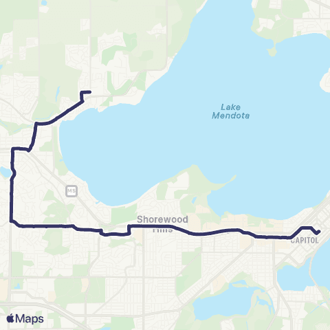 Madison Metro Route R map