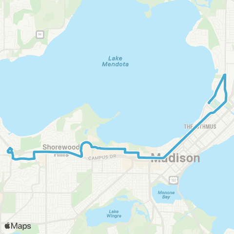 Madison Metro Route 28 map