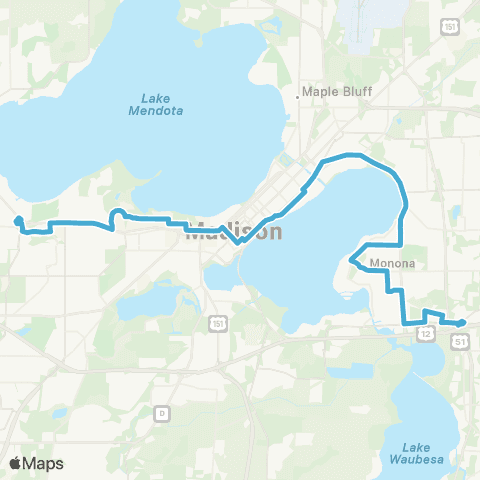 Madison Metro Route 38 map