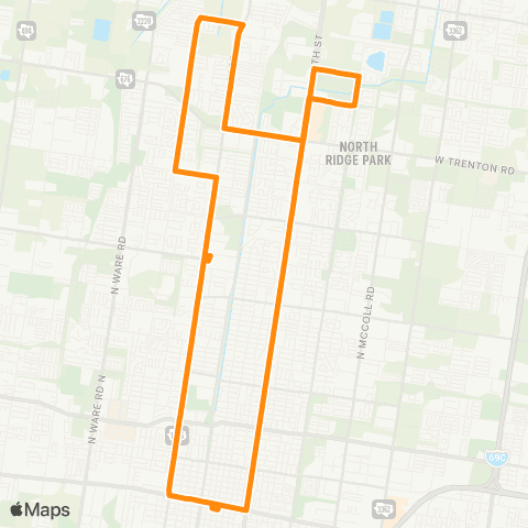 Metro McAllen Route 2 map