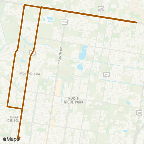 Metro McAllen Route 9 map