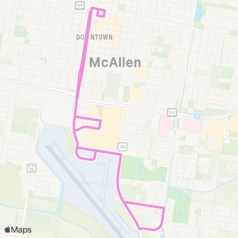 Metro McAllen Route 12 map