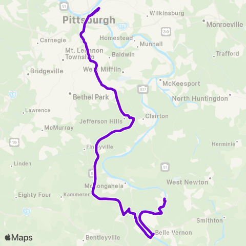 MMVTA Commuter Exp 2 map